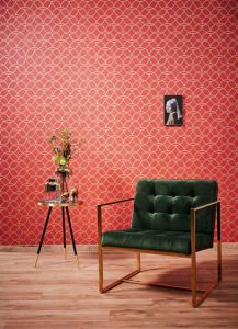 Retro Tapete im Wohnzimmer vom Tapezierer Maler Menz aus Solothurn